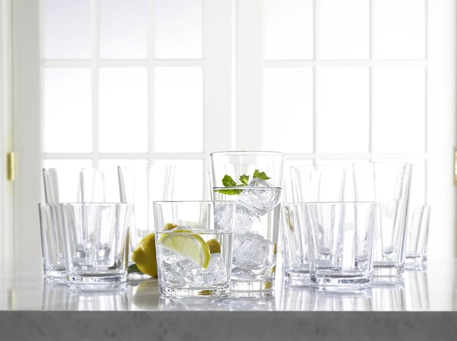 Amazon.com | Glaver's Drinking Glasses Set of 8 Mixed Glassware